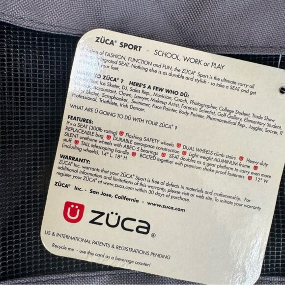 Zuca NEW Pet Carrier Bag Insert Travel Skate GrayPockets Lightweight Tote Sport - Picture 7 of 16